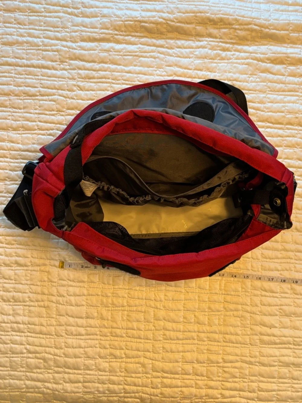 Columbia Red Baby Bag with Black Strap